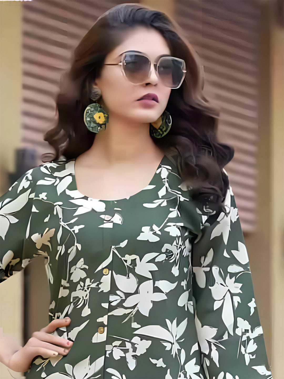 Olive Green Printed Casual Co-ord Set