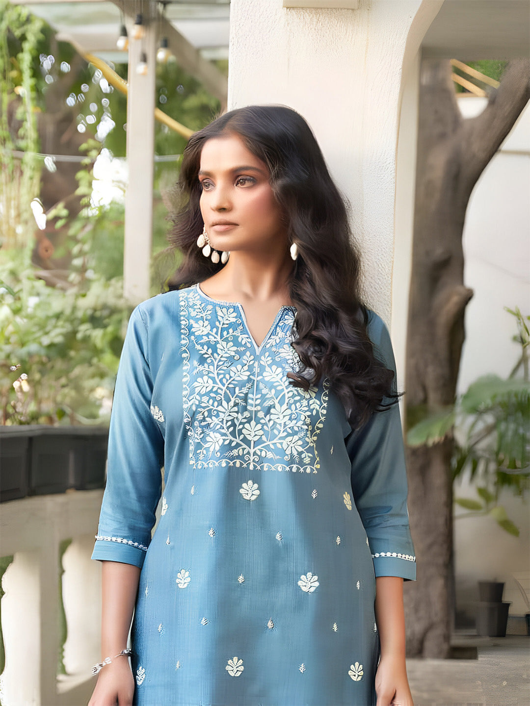 Sky Blue Fancy Designer Co-ord Set